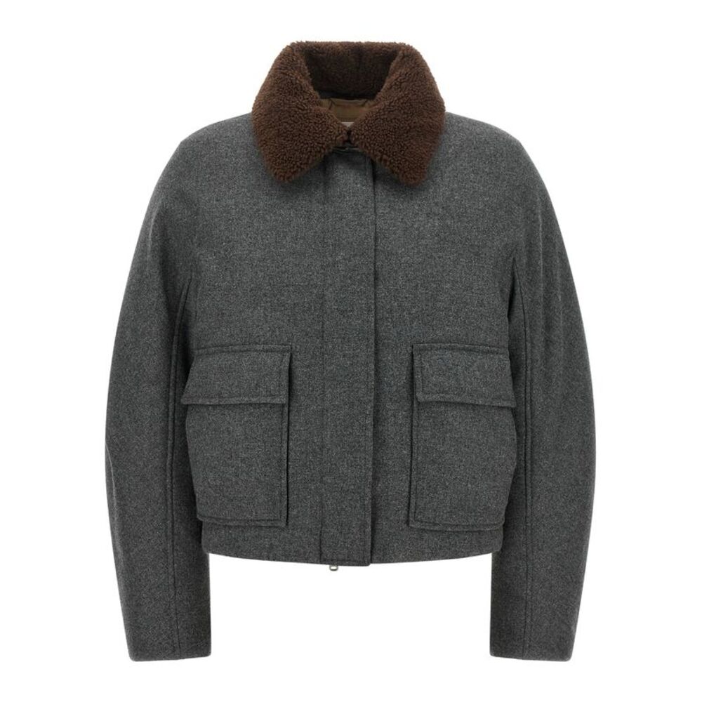 Brunello Cucinelli Gray Virgin Wool Full-Length Women's Jacket